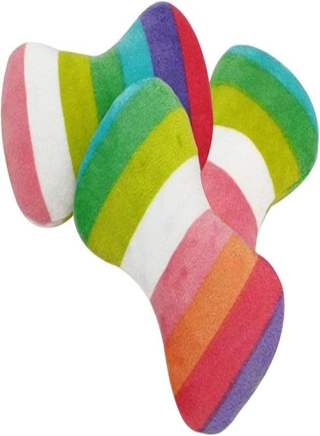 Bwexxt 2Pcs Colorful Dog Plush Vocal Toy Rainbow Dog Bone-Shape Chewing Toy Safe for Light Chewers for Pet Playing Use Adorable Quality and Practical Attractive and Professional Chew Toys Pet Supplies - Image 1